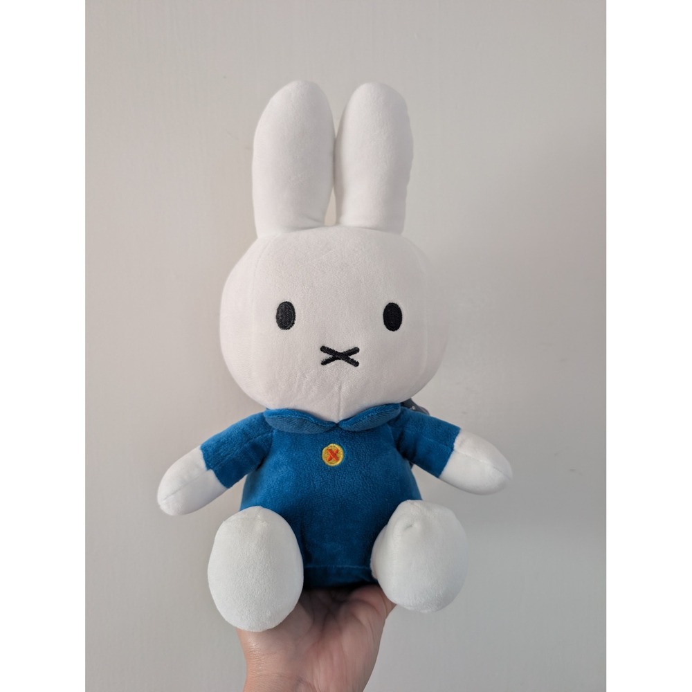 Miffy Plush Bunny 12" Dick Bruna White Rabbit Blue Velvet Outfit Stuffed Toy NWT